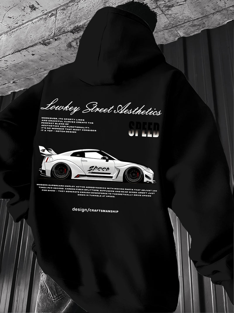 Racing Style,  Element Pattern Print Men's Hoodie.