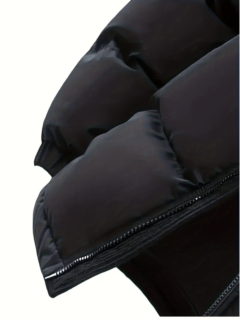 Men'S Thickened Winter Jacket with Corduroy Patchwork And Hood.