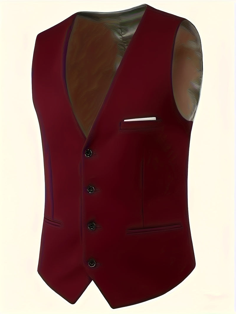 3pcs Men's Suit Set, All-Season Business Wedding Party, Suit Jacket,