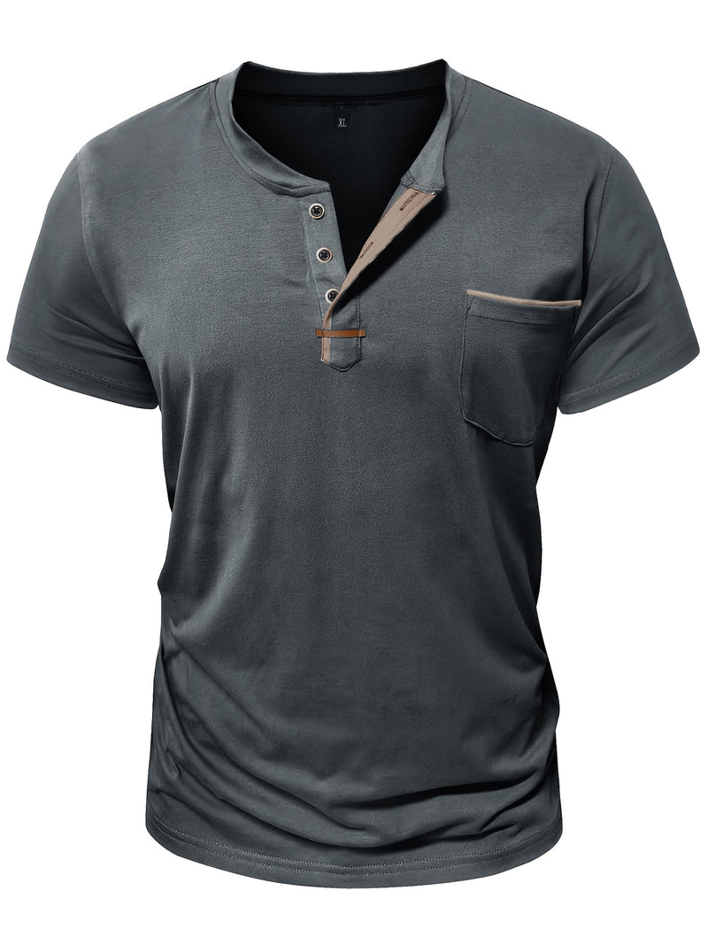 Men's Crewneck Short-sleeve T-shirt, Casual Summer Vacation.