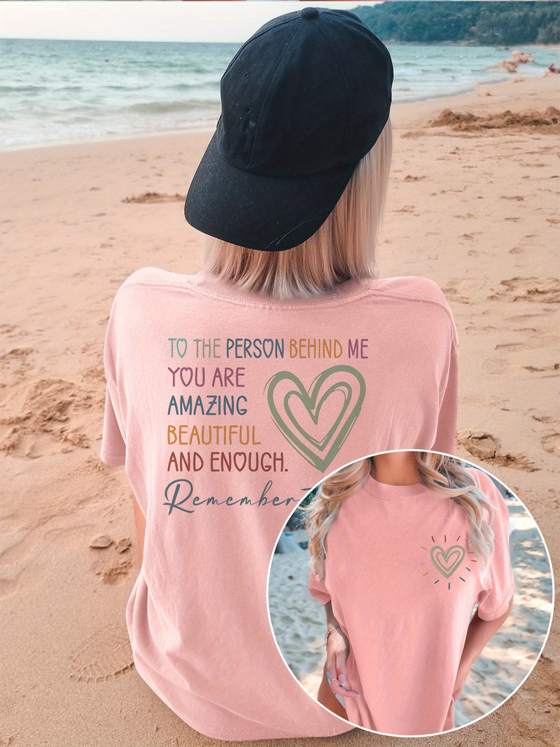 Women’s Graphic Print T-shirt, Short Sleeve Crew Neck Casual.