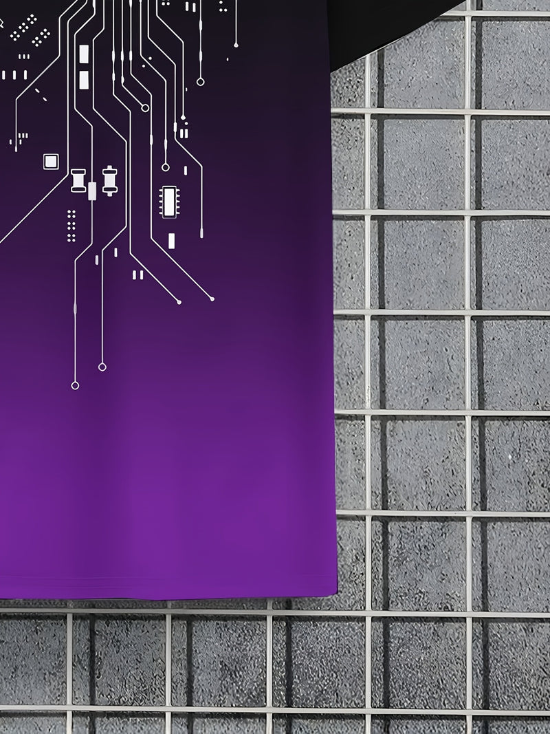 Men's AI Chip Circuit Graphic T-Shirt.