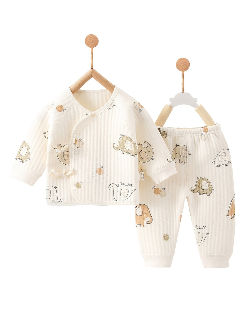 Baby's New Autumn/winter Warm Set, Cute Animal All-over Print.