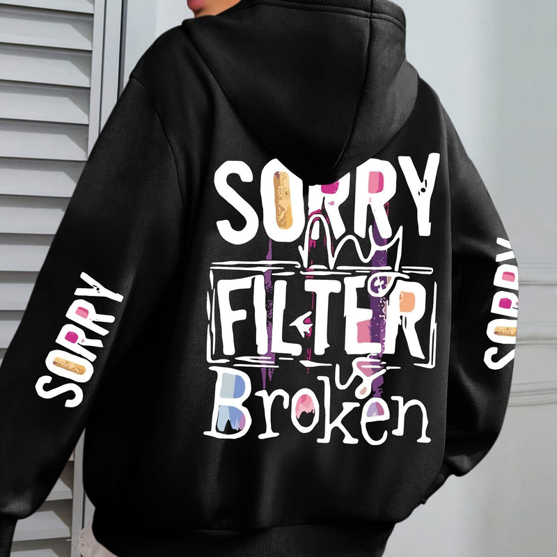 Women’s Sorry Slogan Print Hoodie.