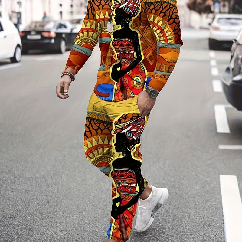 New Cross-Border Men'S Set  of African Ethnic Culture.