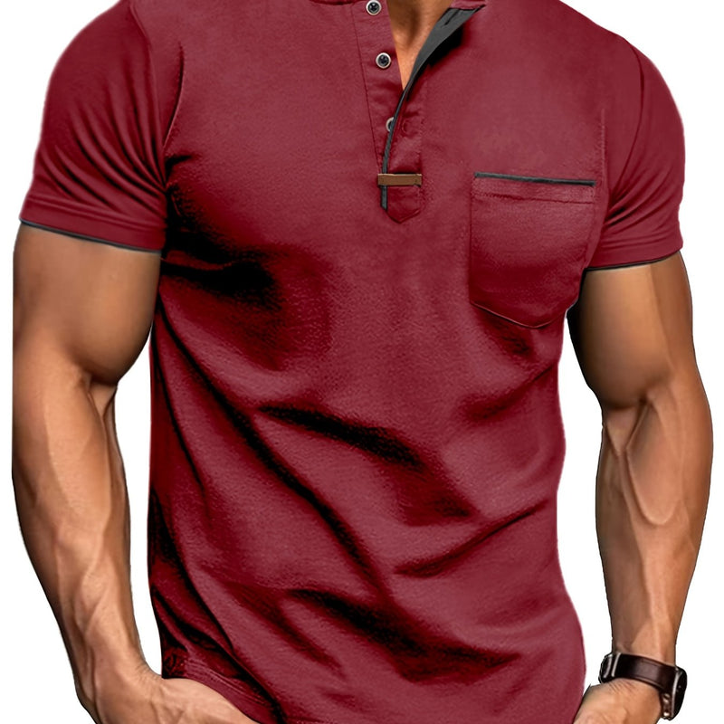 Men's Crewneck Short-sleeve T-shirt, Casual Summer Vacation.