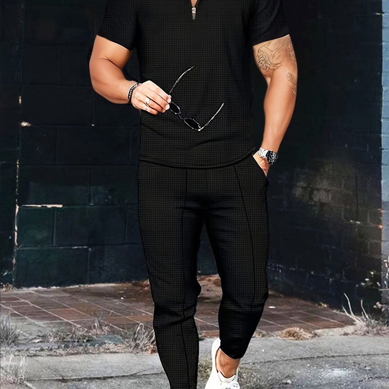Men's Fashion Short-Sleeve Long-Pants.