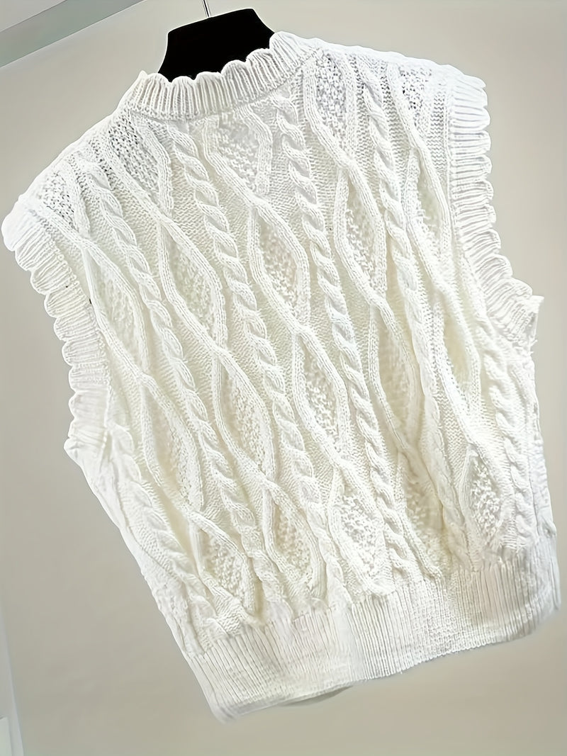 Spring/Summer New Women's Fashion Elegant Pullover Pearl Vest.