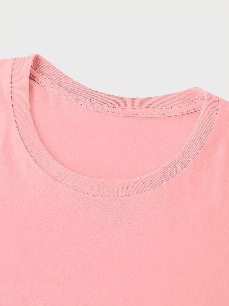 Women’s Printed Round Neck Short Sleeve T-Shirt.