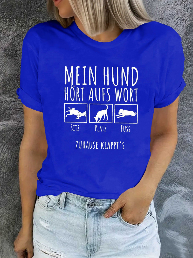 Women's German Dog Graphic T-Shirt.