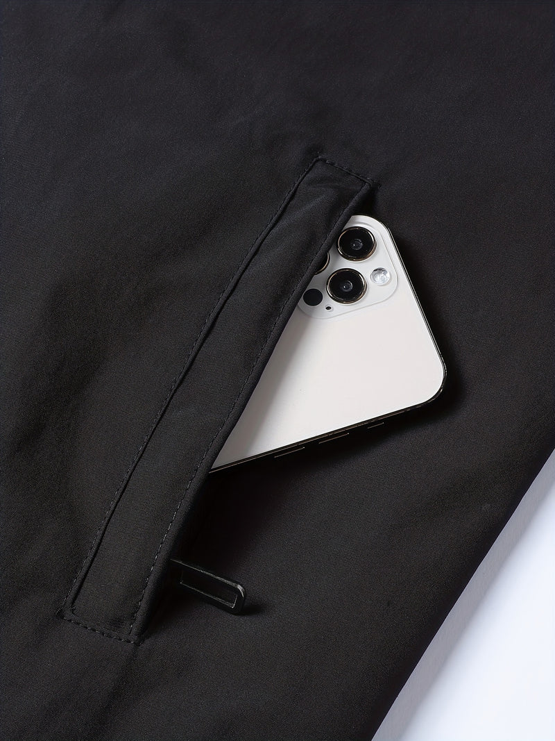 Men's Classic Design Baseball Collar Jacket For Spring Fall.