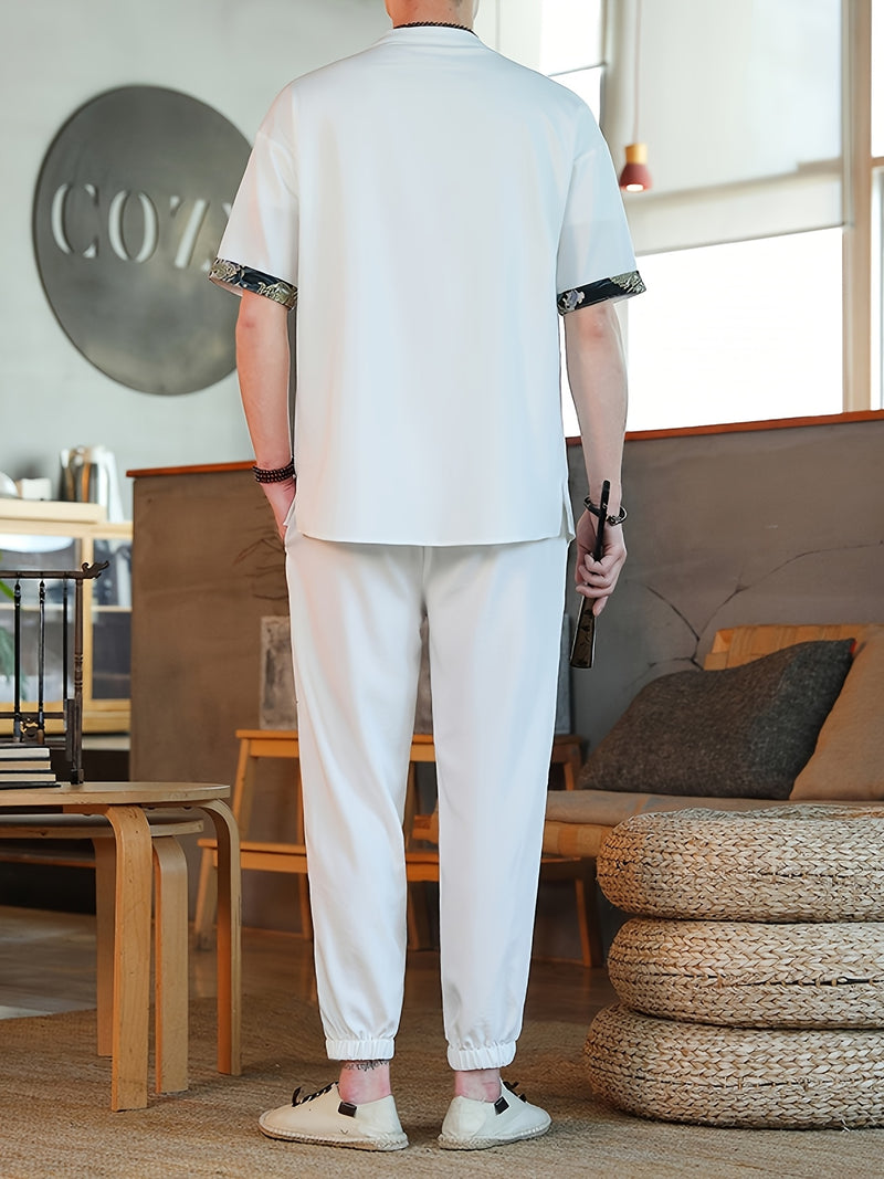 Summer New Chinese Style Hanfu Set for Men.