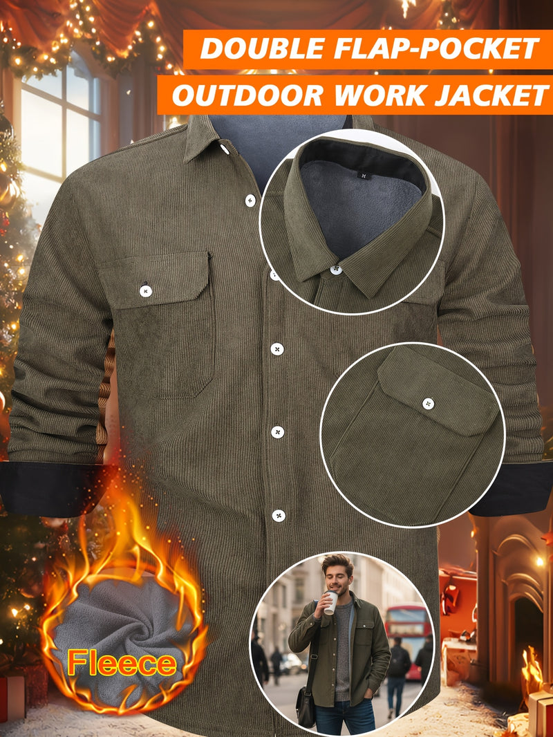 Men’s Shirt Inside Warm Long Sleeve Jacket.
