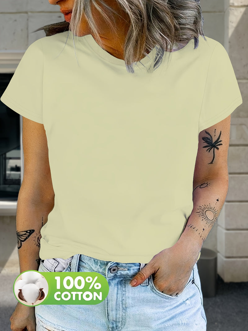 Women’s Fashion Solid Color Short Sleeve T-Shirt Two-Pack.