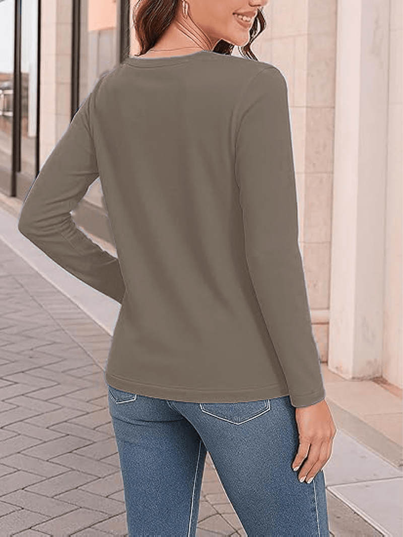 Women's  Long Sleeve Round Neck T-Shirt.