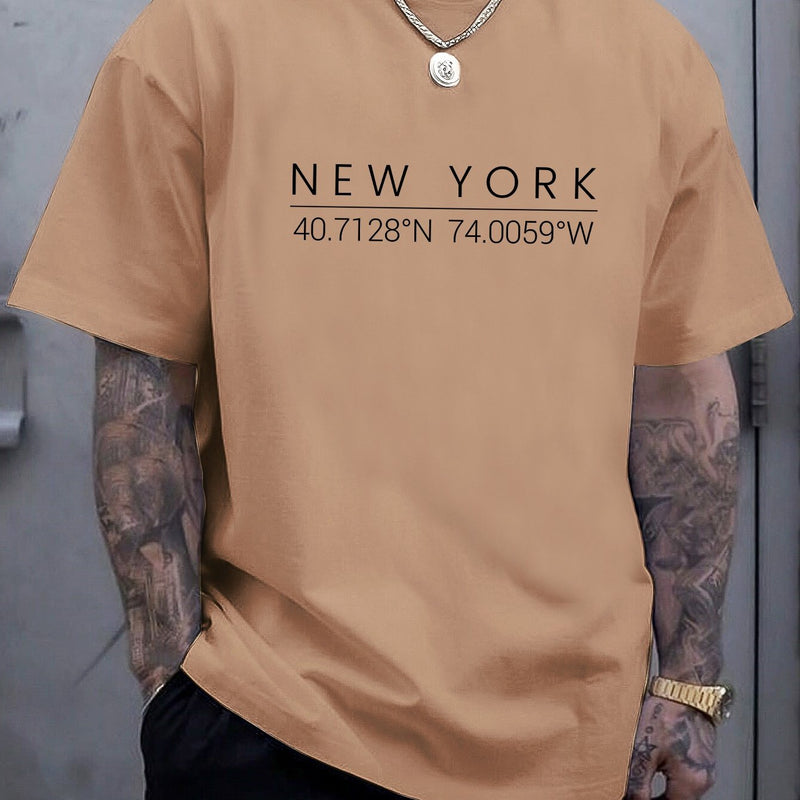 Plus Size Men's Summer Short-Sleeve Graphic Print T-Shirt.
