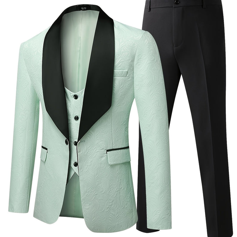 Men's Shawl Collar Suit Three-Piece.