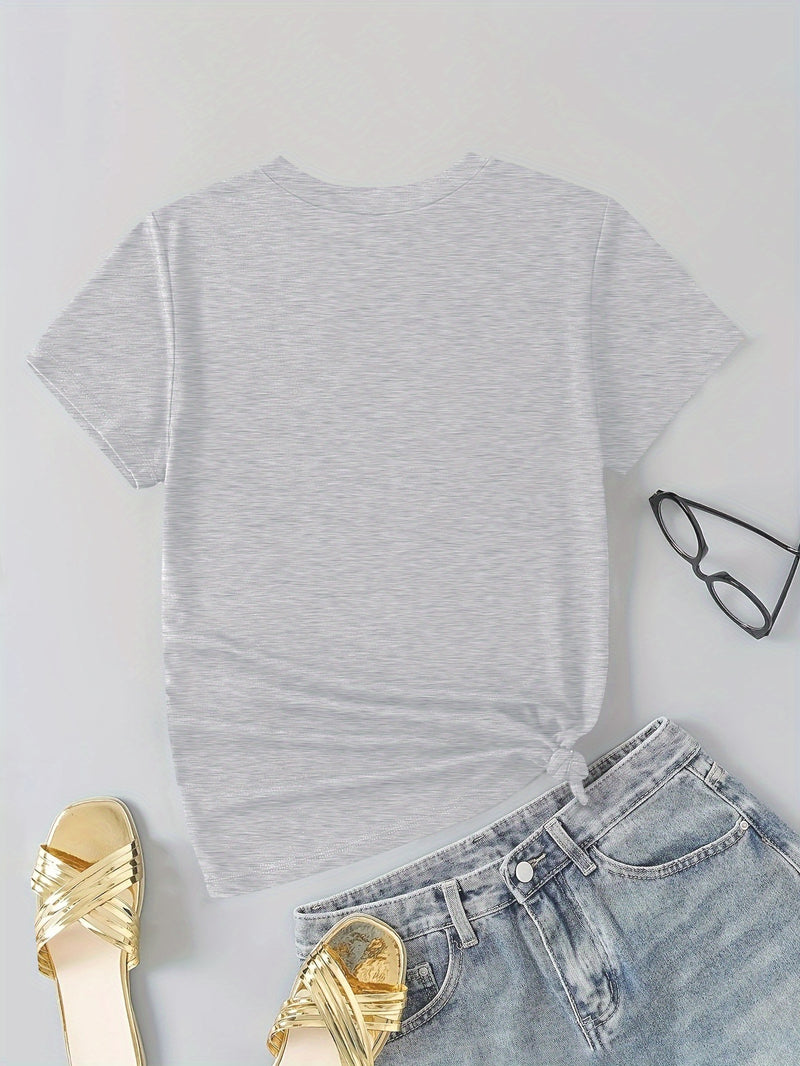 Women's Round Neck Short T-Shirt.