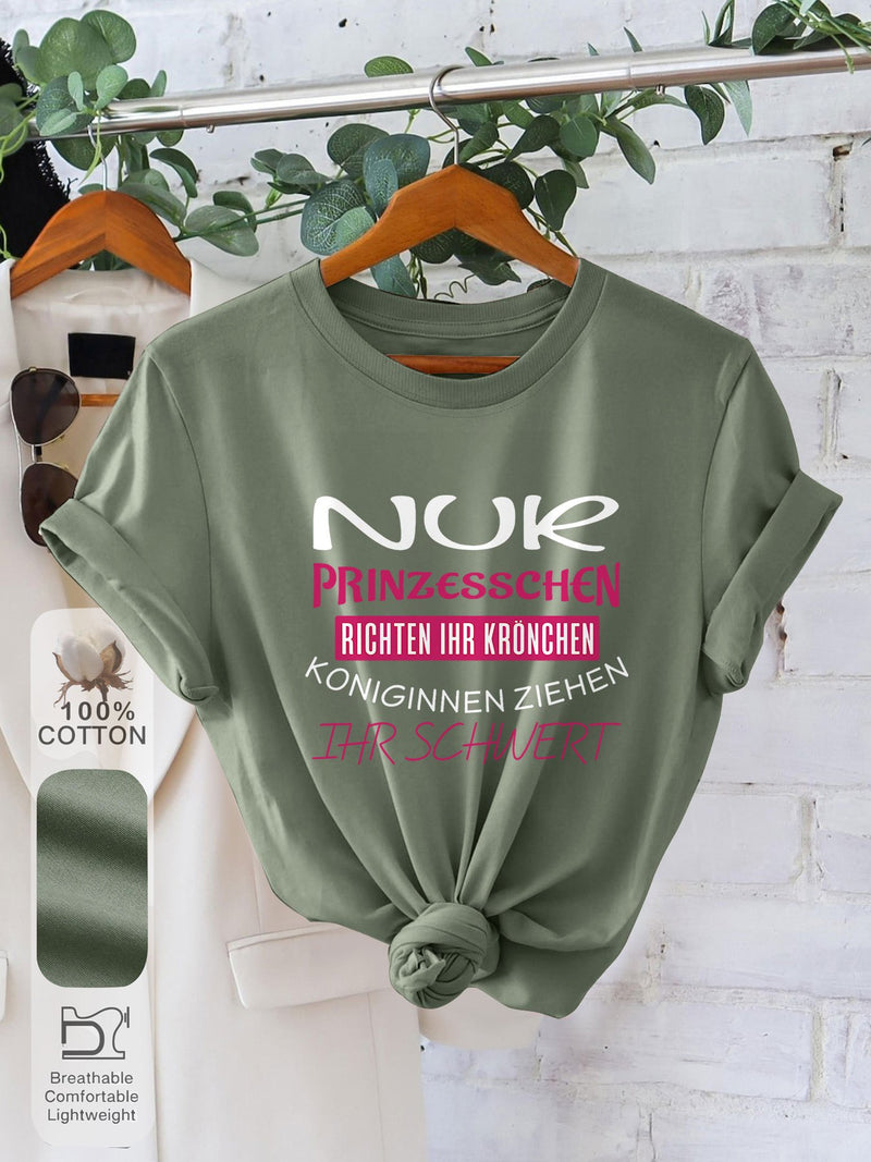 Women’s Graphic Print T-shirt, Short Sleeve Crew Neck Casual.