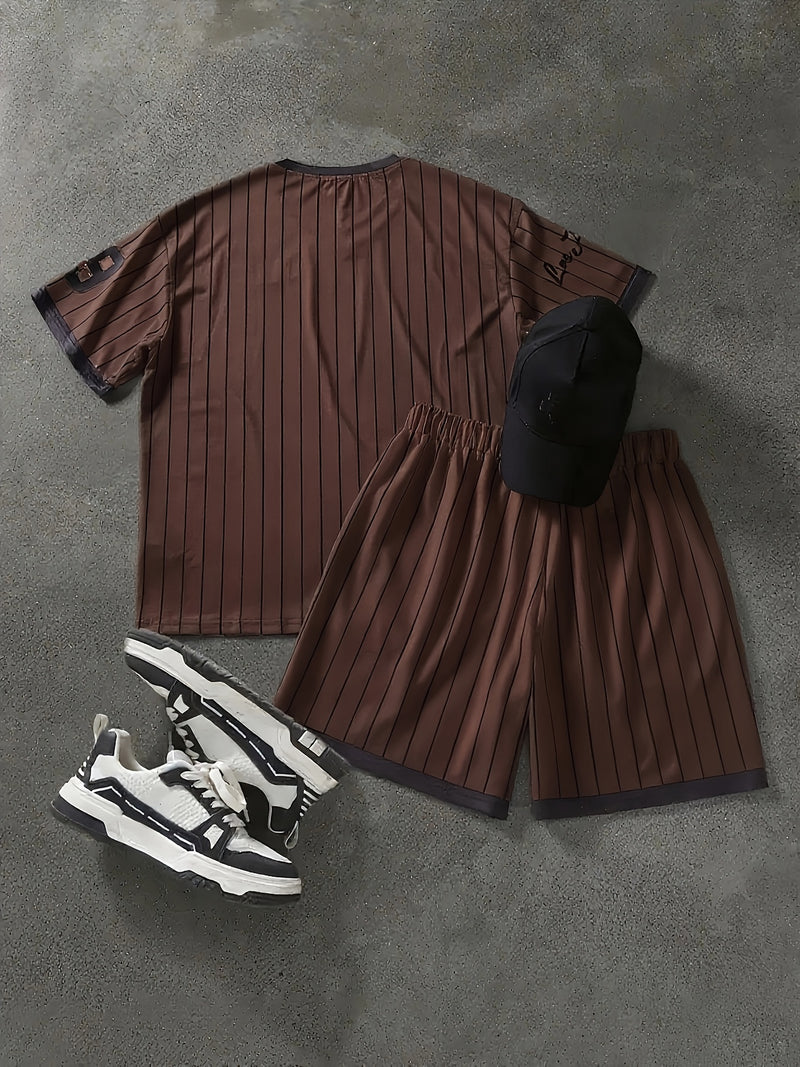 Men's Casual Short Sleeve T-Shirt and Shorts Set.
