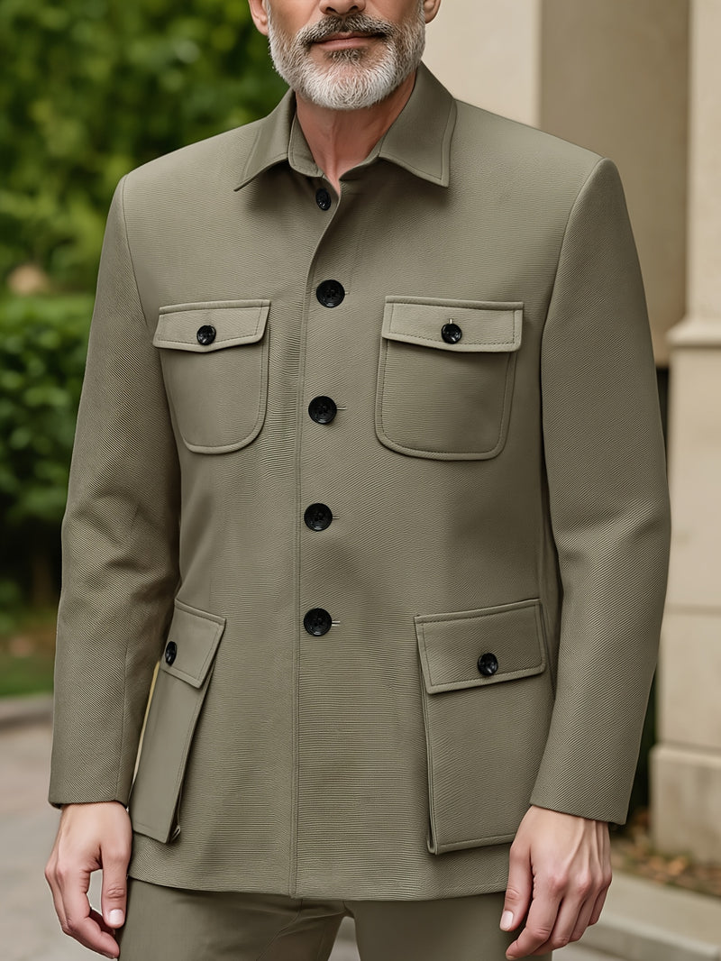 Light Business Chinese Tunic Suit Two-piece Set Jacket and Pants.