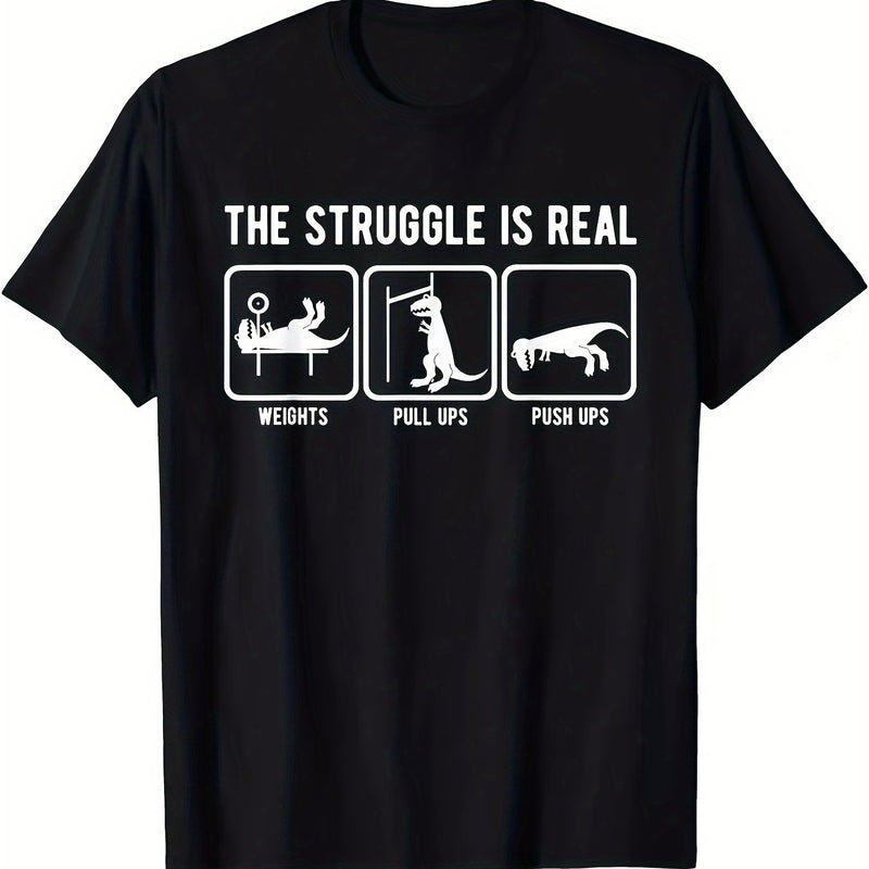 Men's Funny Gym Dinosaur T-Shirt.