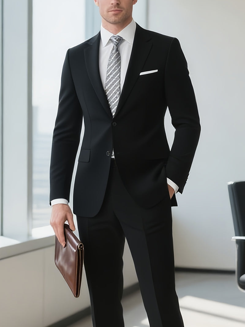 A Classic Business Suit for Men, Including a Jacket And Trousers.