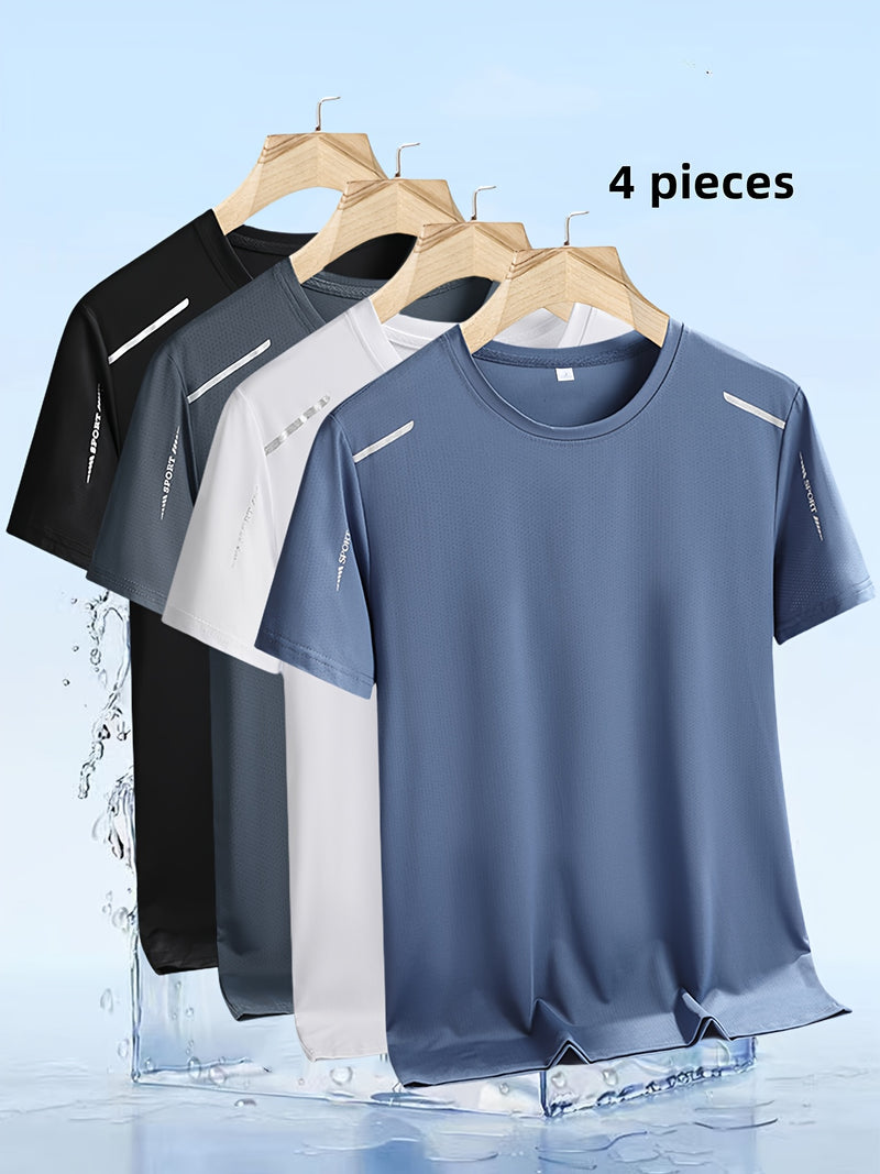 4pcs Men's quick-dry sports T-shirt.