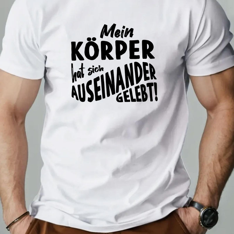 Men's KOPPER English Pattern Summer Casual Crew Neck Short T-Shirt.