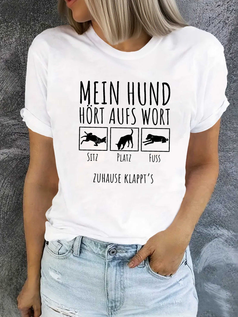 Women's German Dog Graphic T-Shirt.