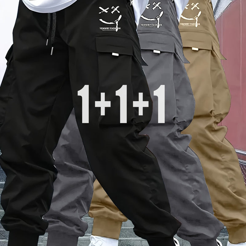 3pcs Men's Heavy-Duty Work Pants.