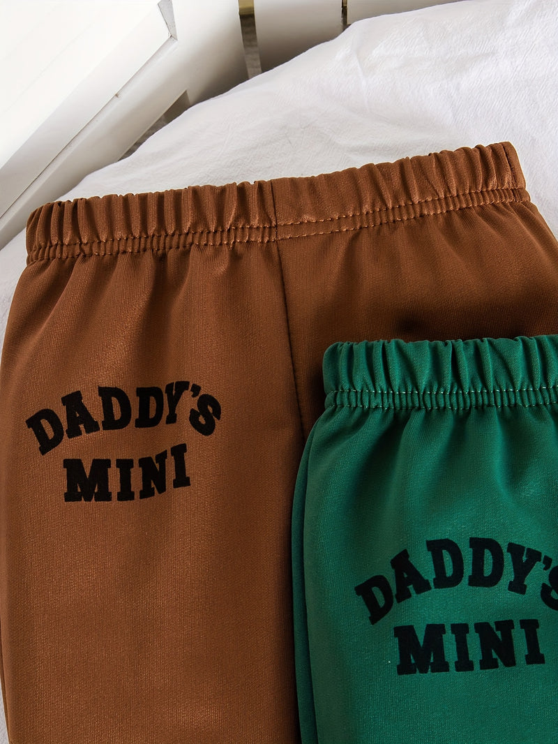 3pcs Toddler's Letter BROOKLYN Print Sweatpants.