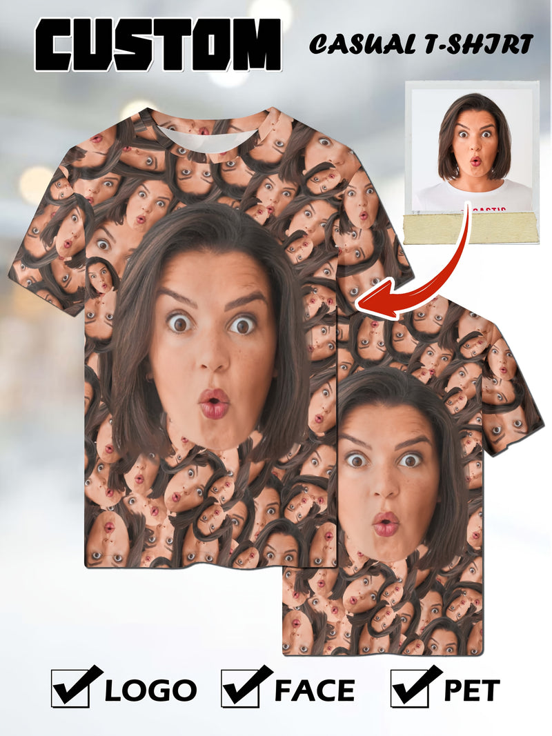 Men's T-Shirt- Personalized Face Print.