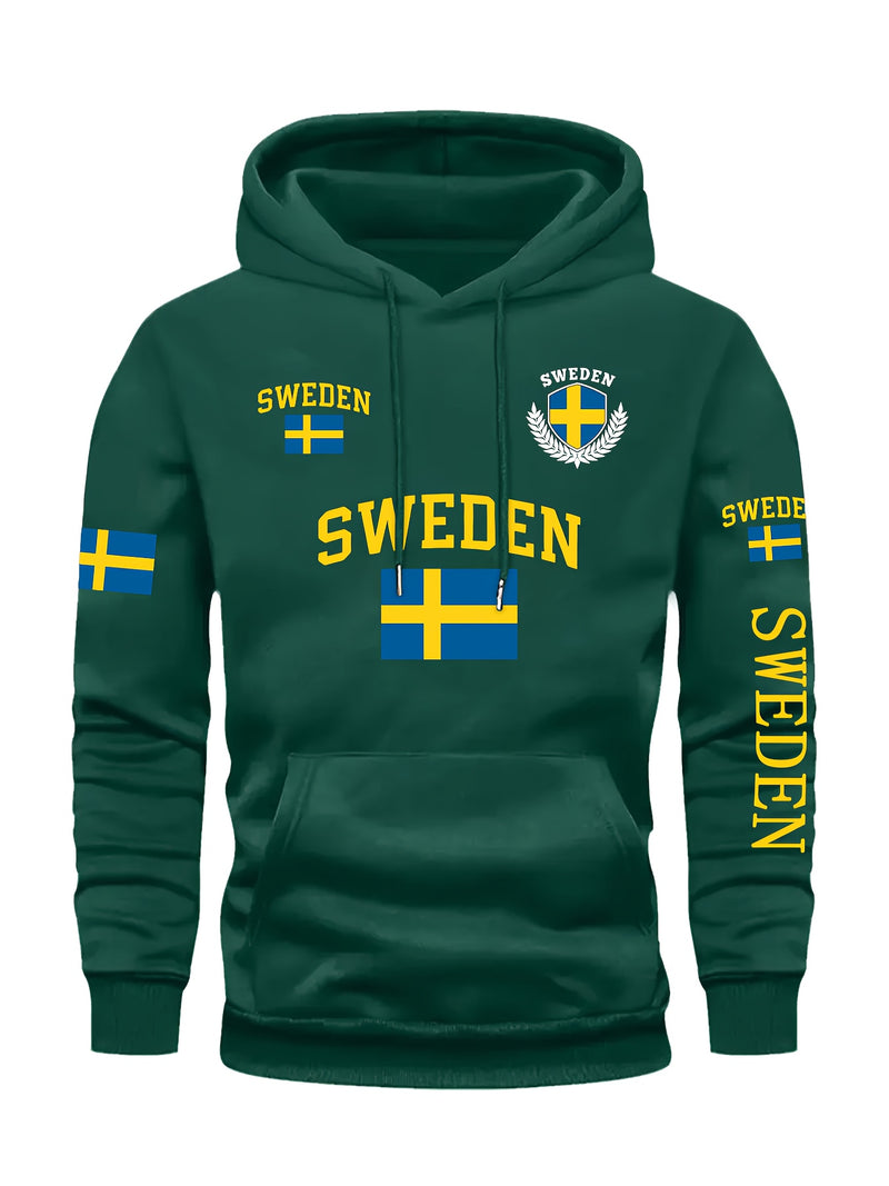 This Is Where I Live" Swedish Flag Emblem Fashion. Multi-Pattern Print.