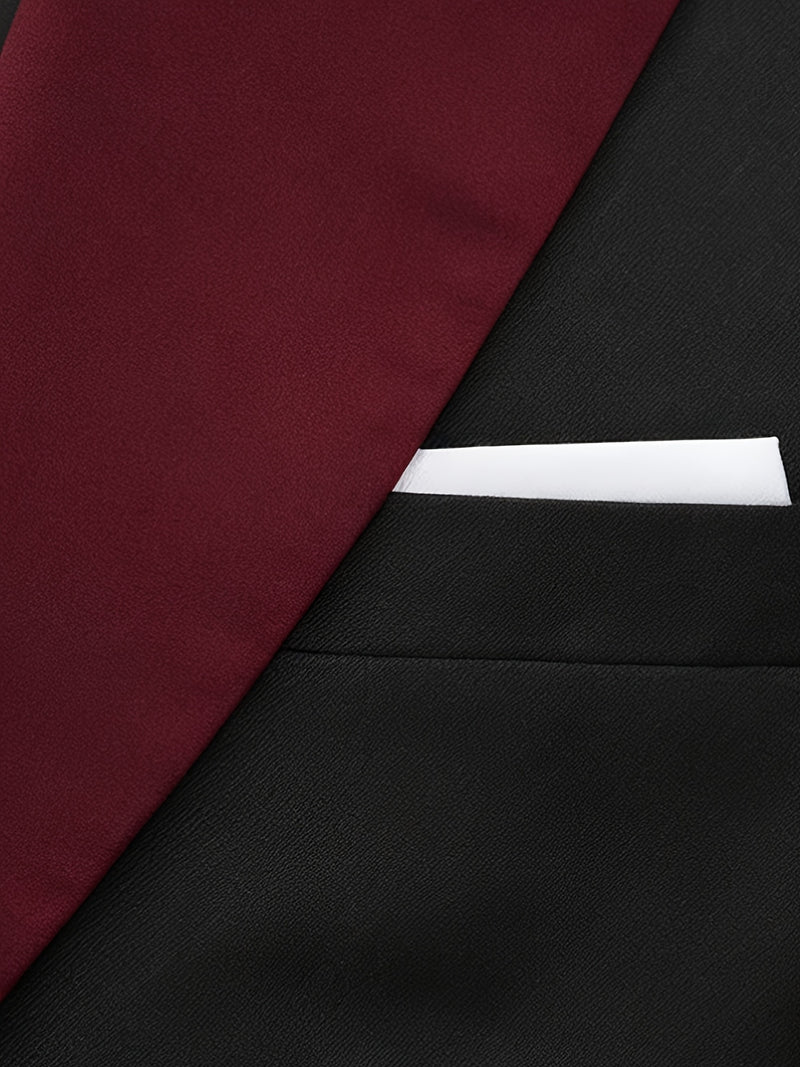 Men's 3pcs Suit Set, Blazer + Vest + Trousers, Groomsmen Business.