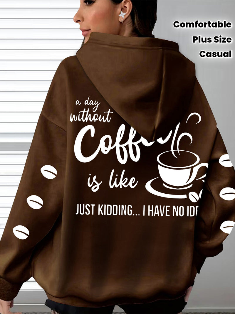 Women's Cozy Coffee Graphic Hoodie.
