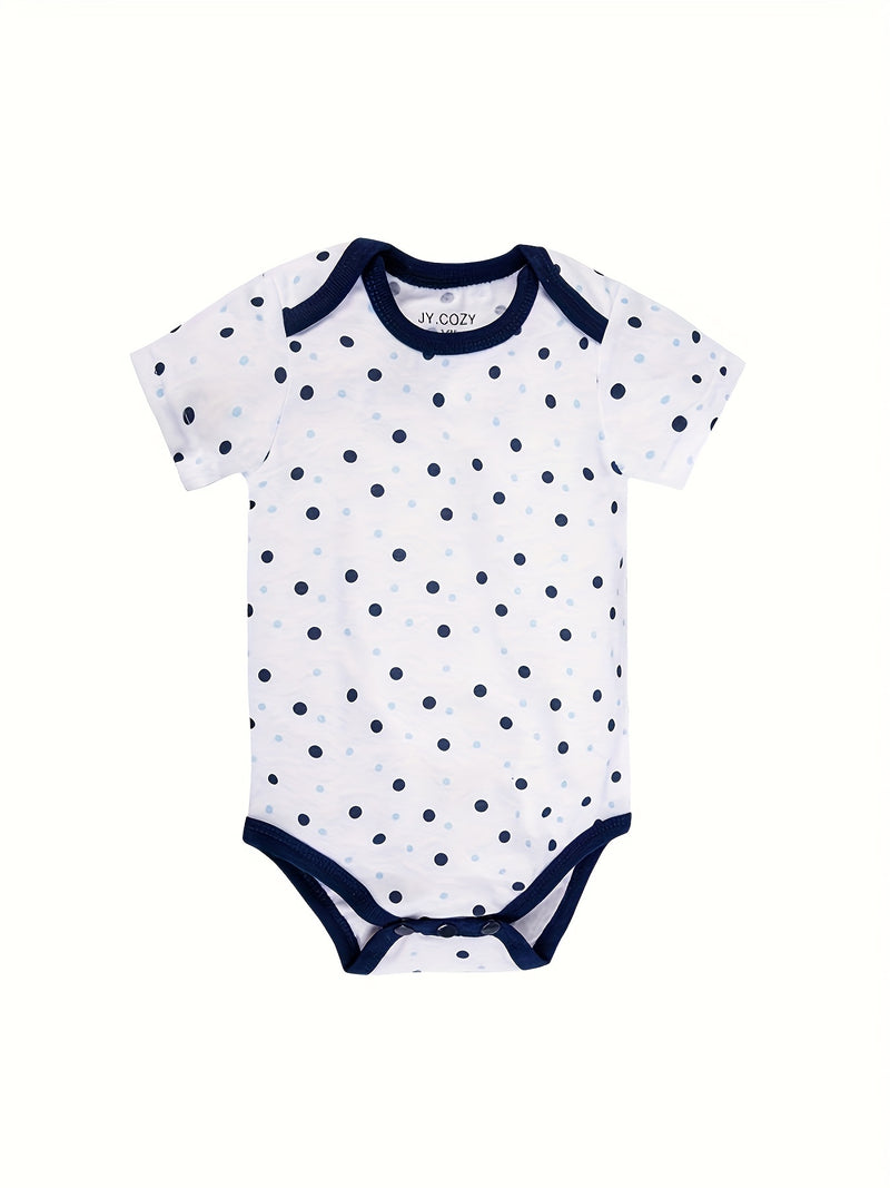 6pcs Baby Bodysuit Set - Soft Short Sleeve Romper and Pants Outfit, 0-12m.