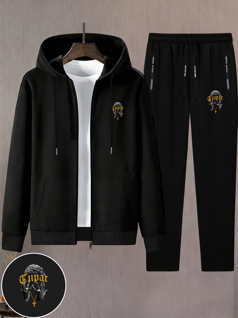 Men's Trendy Autumn And Winter Hooded Jacket Set.