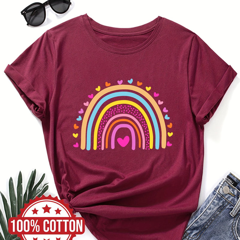 Women’s Rainbow and Love Print T-shirt.