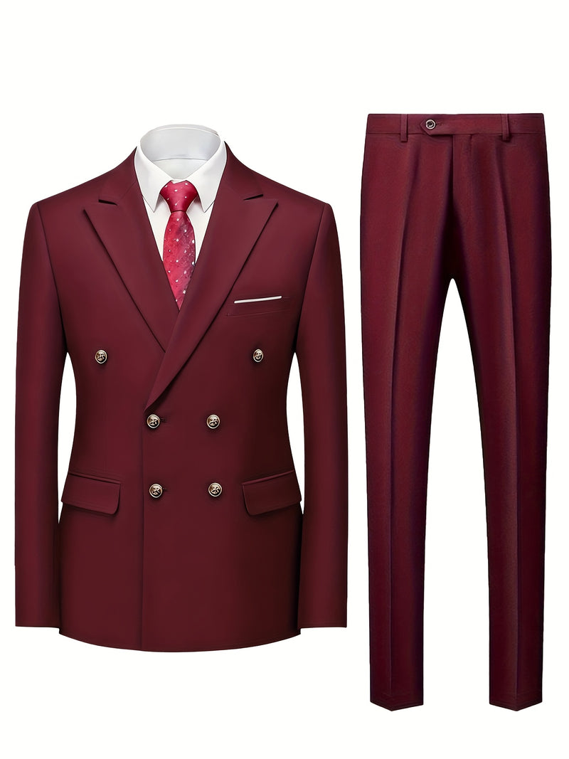 Men's 2pcs Suit Set, Jacket + Trousers - Stylish and High-Quality.