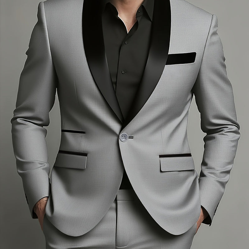 Men'S Premium Two-Piece Suit, Plus-Size Suit Set with Pants.