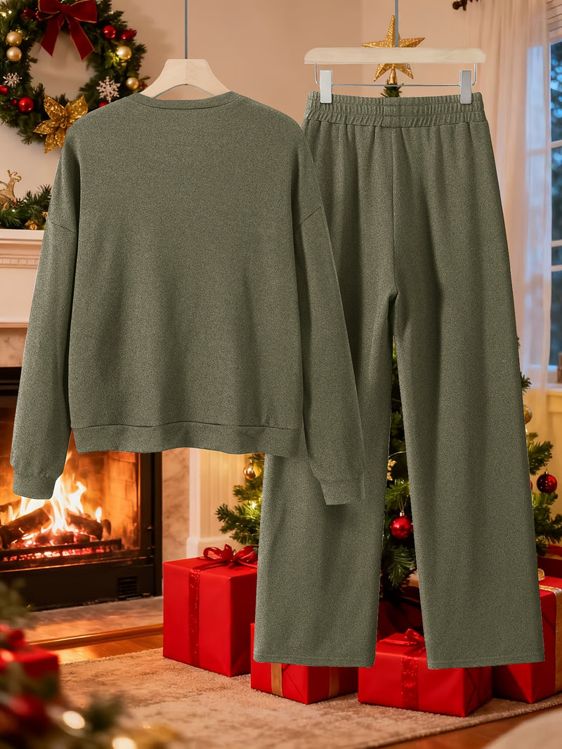 Autumn/Winter New Women's Fabric Two-Piece Set.