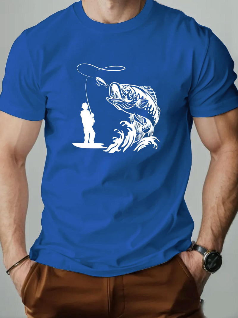 Men's Summer Casual Round Neck Short T-Shirt.