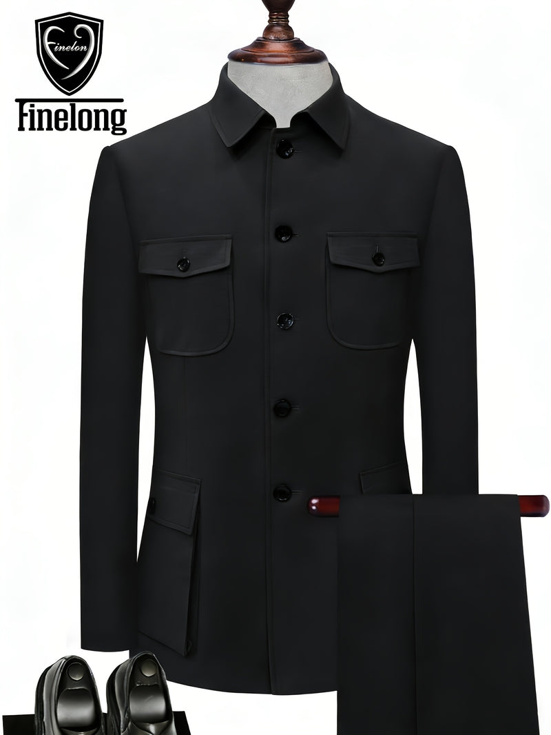 Men'S Formal Suit Set for Stylish Occasions, Jacket And Trousers.