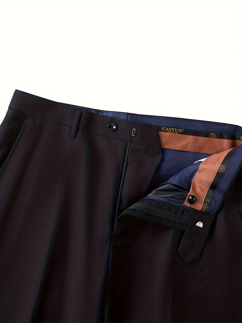 A 2pcs Slim-Fit Suit Set for Men, Suitable for Light Business.