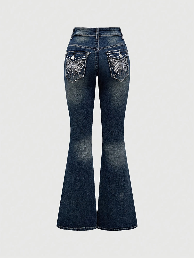 Women's Fashion Trendy Stretch Comfortable Washed Denim Jeans.