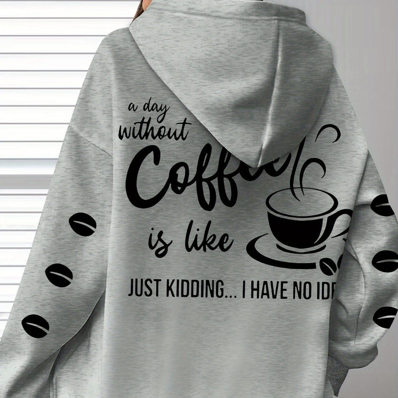 Women's Cozy Coffee Graphic Hoodie.