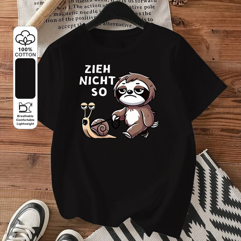 Women's Fashion Printed Round Neck Short Sleeve T-Shirt.