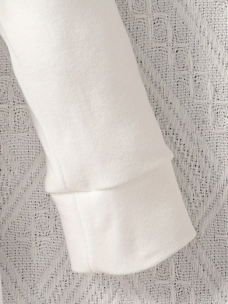 Pure Long-Sleeve Print Bodysuit, Casual Long-Sleeve Jumpsuit for Autumn.