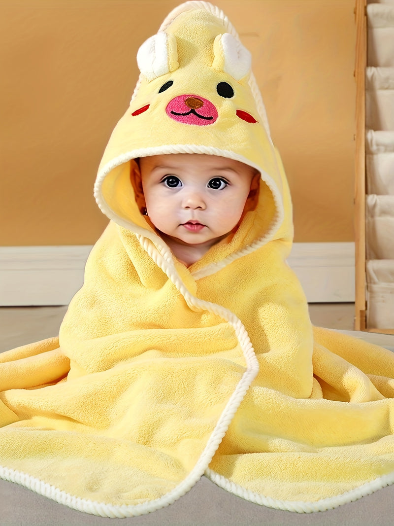 Baby's Animal Pattern Hooded Bathrobe, Multi-functional & Highly Absorbent.